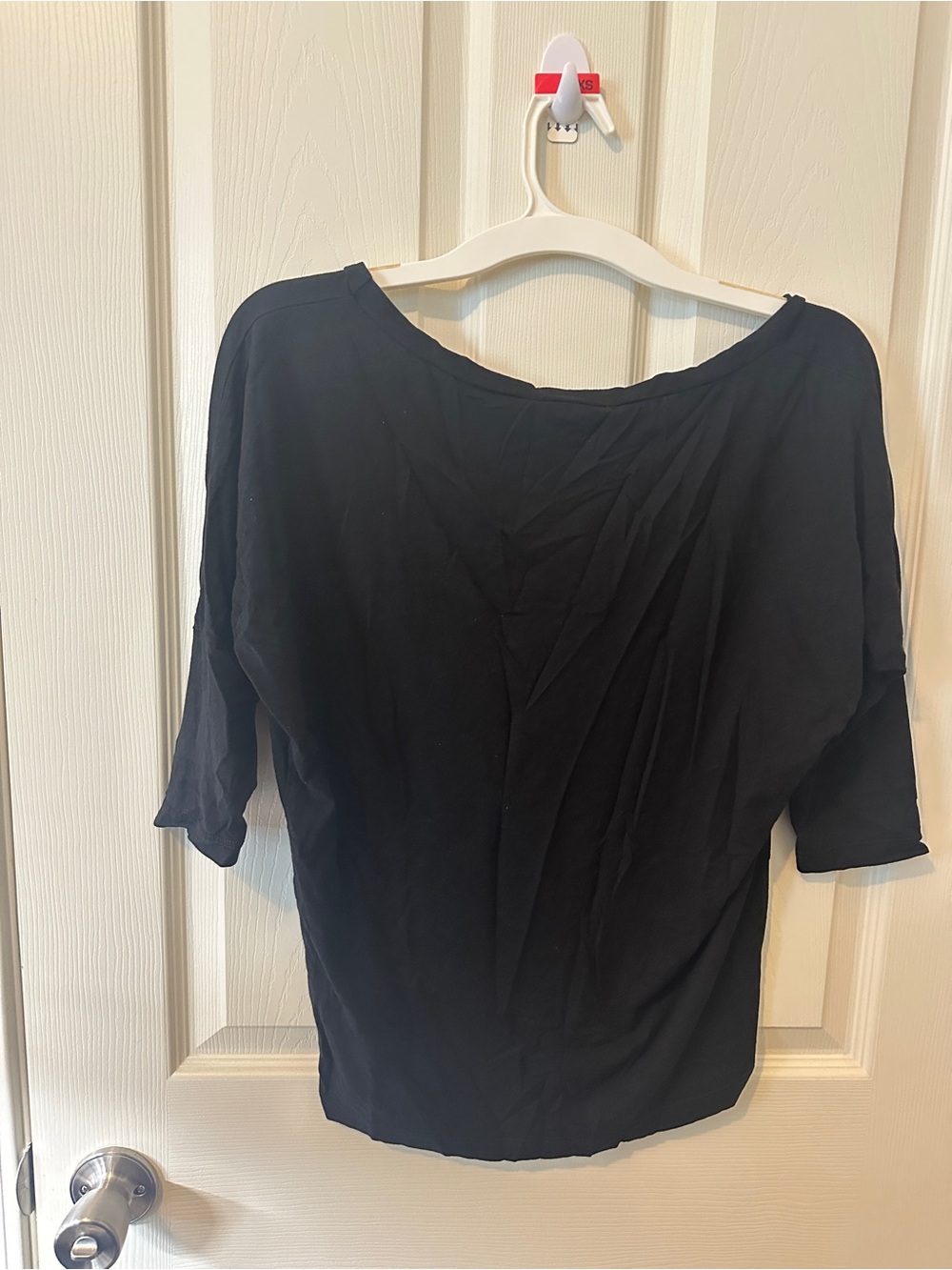 Carbon38 Black Scoop Neck Short Sleeve Top with flaw - Picture 3 of 8